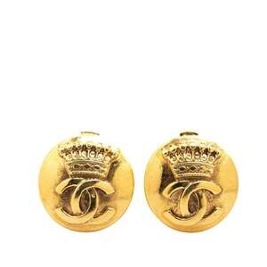 Chanel Cc Logo Round Clip-On Earrings #209122C61B